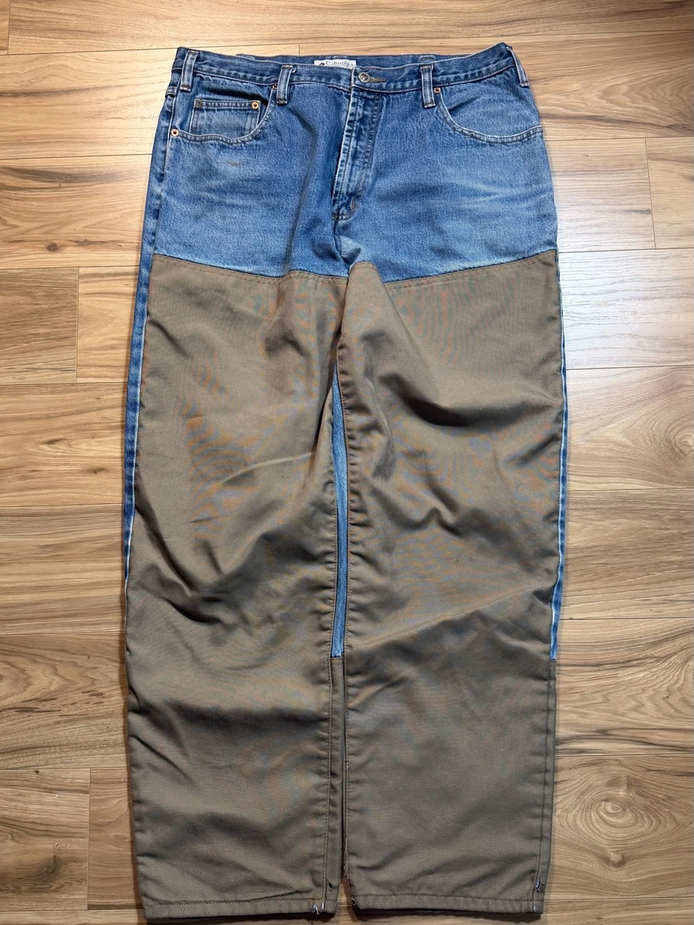 Men's Two-Tone Brown and Blue Work Jeans